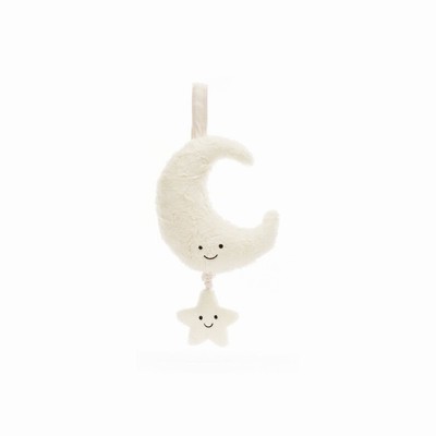 Jellycat Amuseables Moon Musical Pull USA | 70695OBMN